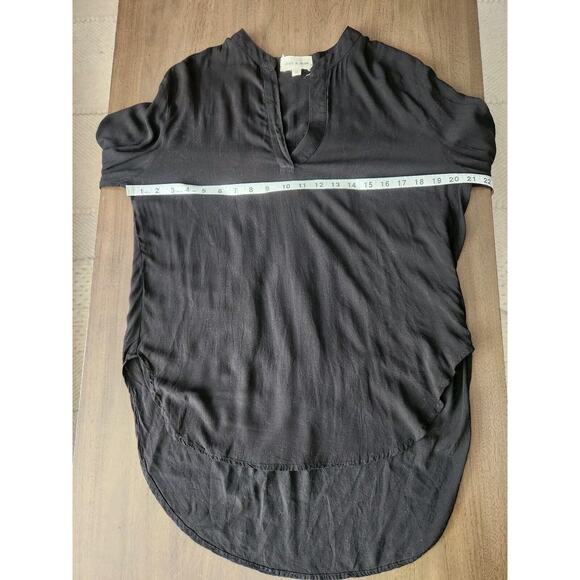 Cloth & Stone Women's Hi Low Black Long Sleeves V Neck Blouse Size M - Picture 6 of 7